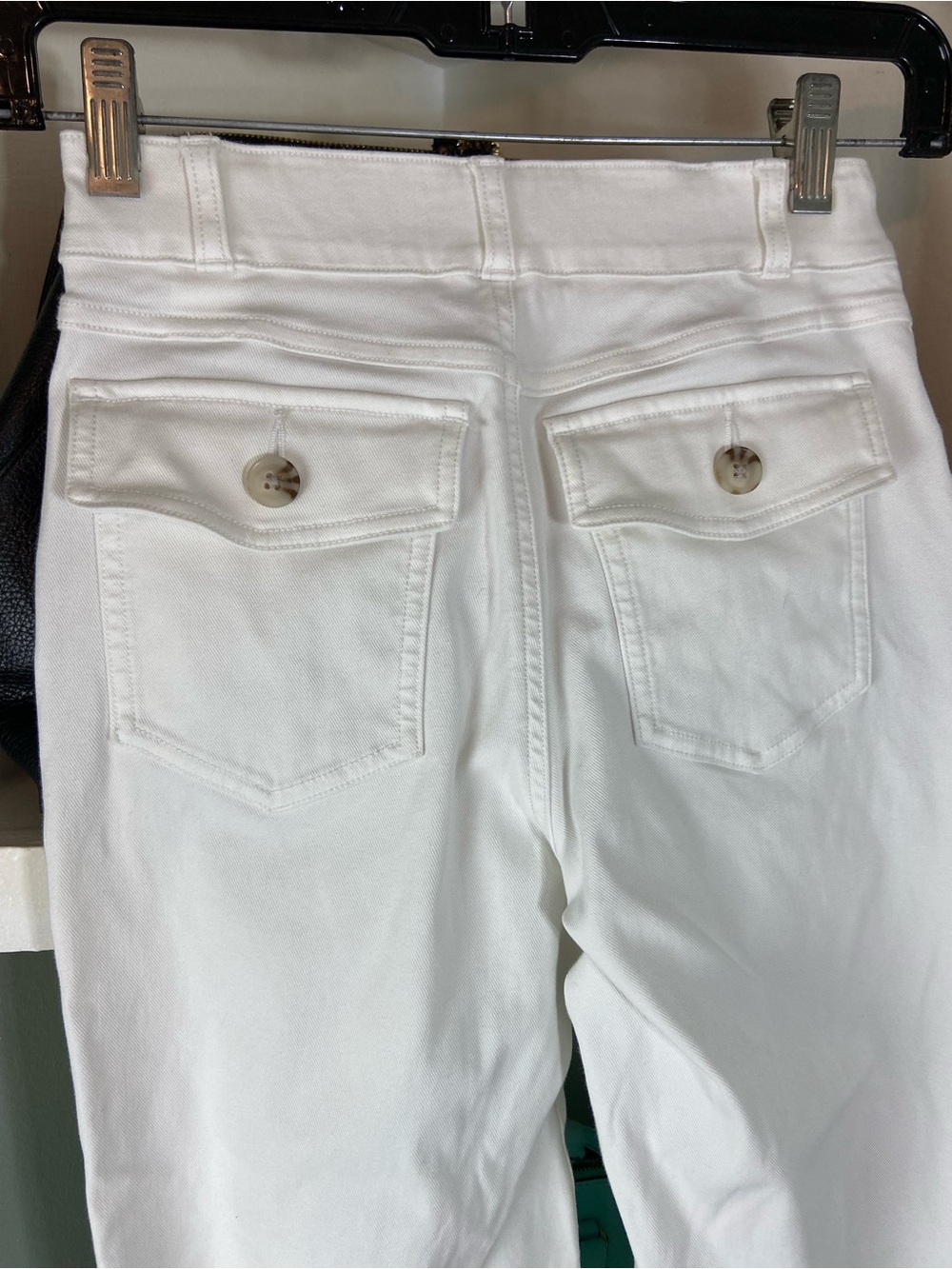 SPANX White Cropped Wide-Leg Trousers with Flap Pockets - Picture 10 of 13